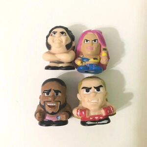 WWE Mini  TeenyMates Lot of 4 Andre The Giant Big E Sasha Banks Shawn Michaels